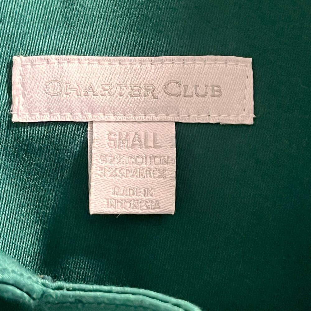 Vintage Size XS/S Womens Blazer Peplum Jacket Charter Club Holidays Green - Picture 12 of 12